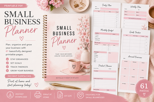 Small Business Planner | Printable PDF Download [61 Printable Pages]